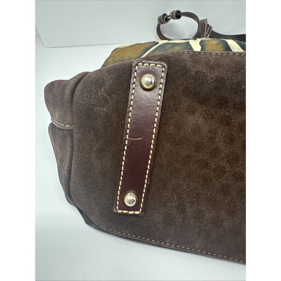 Dooney & Bourke Shoulder Bag Giraffe Animal Double Handle Full Zip Tote Red READ - Picture 6 of 13